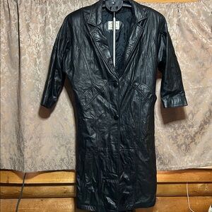 The Best Leather Co. Women's Black Leather Trench Coat